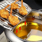 Deep Frying Pot with Thermometer and Lid Stainless Steel Tempura Fryer Pan 20-24cm