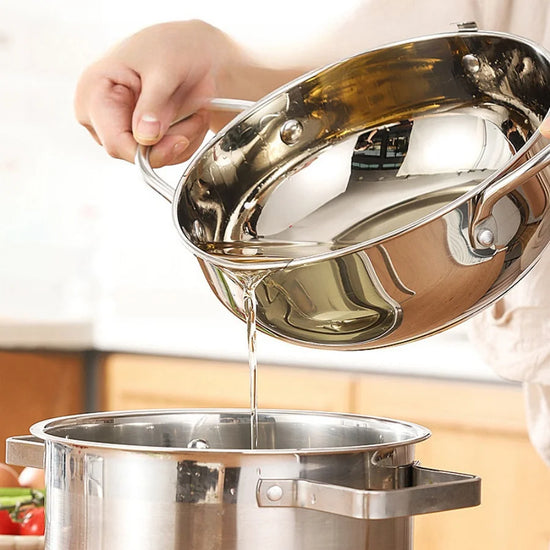 Deep Frying Pot with Thermometer and Lid Stainless Steel Tempura Fryer Pan 20-24cm