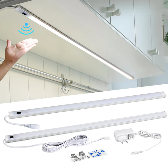 LED Under Cabinet Lights Kitchen Motion Sensor Hand Sweep Switch 30-50cm Warm Cold White