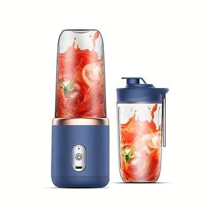 Portable Blender 400ml USB Rechargeable Personal Juicer Cup 6 Blade with 2 Travel Cups