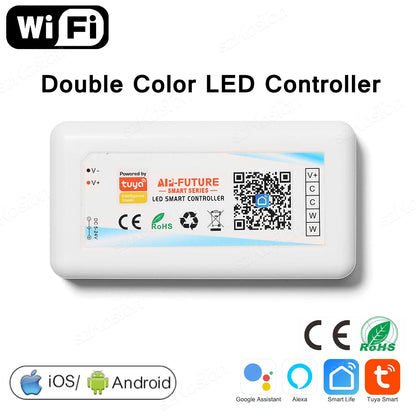 Smart LED Strip Controller Wifi RGB RGBW RGBCCT Dimmer DC5V-24V Works with Alexa Google