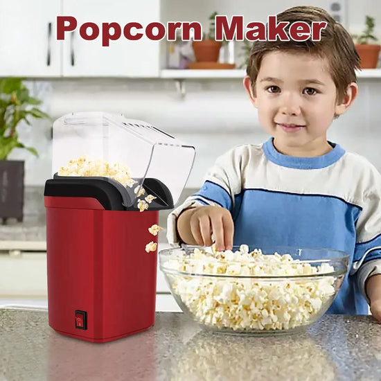 Popcorn Maker Machine Electric Hot Air Popper Oil-Free Mini Popcorn Machine Red