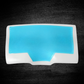 Memory foam pillow shown in white and blue colour, slow-rebound design