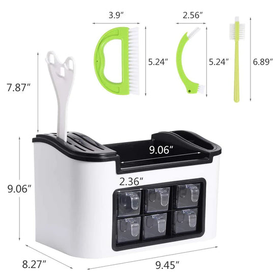 Kitchen Countertop Organiser Rack – Multi-Compartment Spice & Condiment Storage Box | Knife Holder & Utensil Shelf
