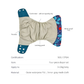 Reusable Cloth Nappies – One Size Adjustable Pocket Diapers with 8 Bamboo Inserts | Washable Baby Nappy Set