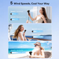 Handheld Portable Fan – Rechargeable 4000mAh Mini Fan with LED Display | 5-Speed Turbo Cooling