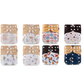 Reusable Cloth Nappies – One Size Adjustable Pocket Diapers with 8 Bamboo Inserts | Washable Baby Nappy Set