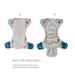 Reusable Cloth Nappies – One Size Adjustable Pocket Diapers with 8 Bamboo Inserts | Washable Baby Nappy Set