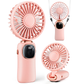 Handheld Portable Fan – Rechargeable 4000mAh Mini Fan with LED Display | 5-Speed Turbo Cooling